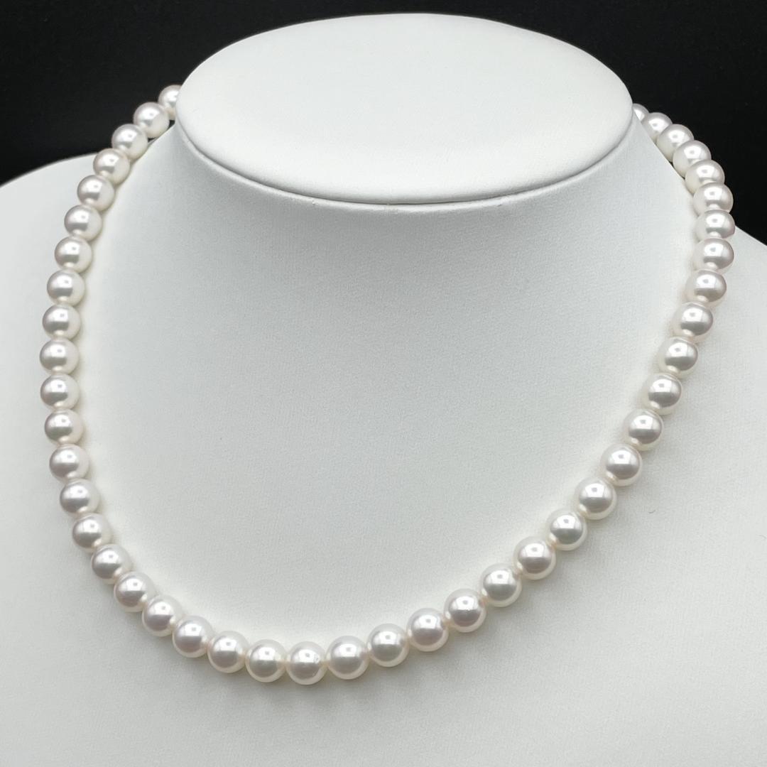 アコヤ真珠 花珠 真珠総合研究所鑑別書 約6.5-7 ネックレス Silver