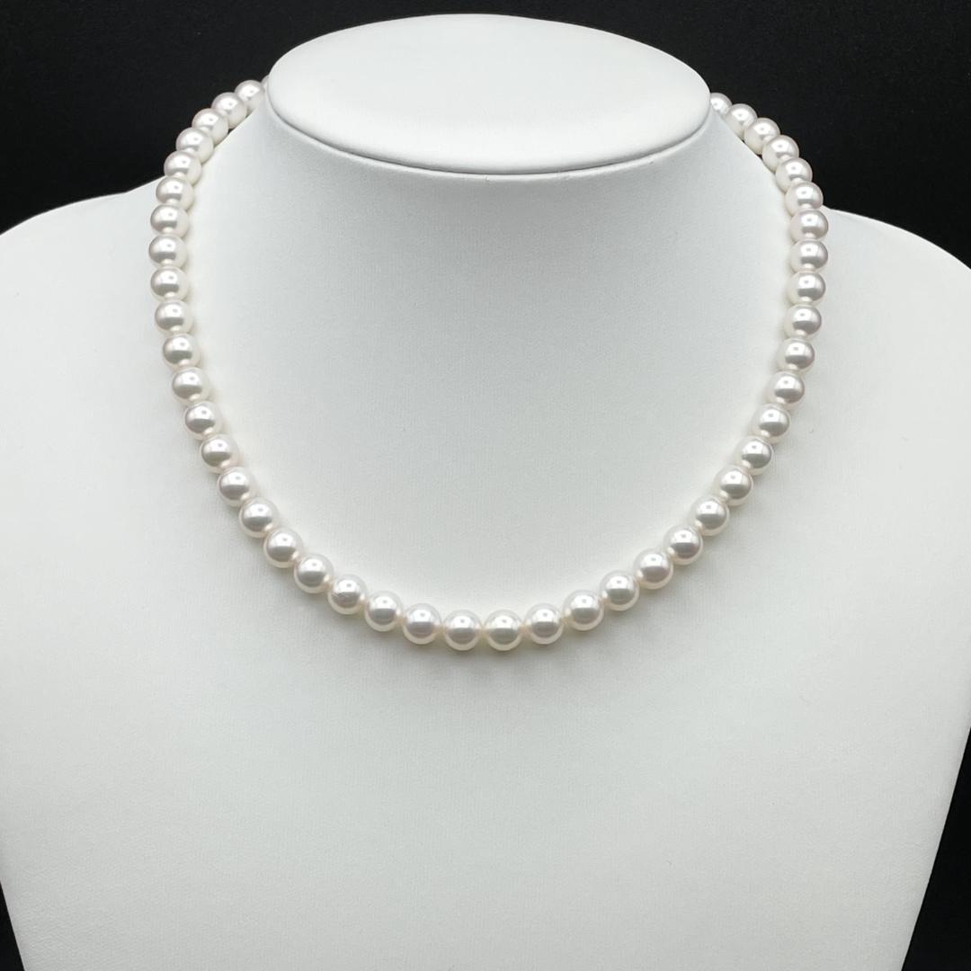 アコヤ真珠 花珠 真珠総合研究所鑑別書 約6.5-7 ネックレス Silver