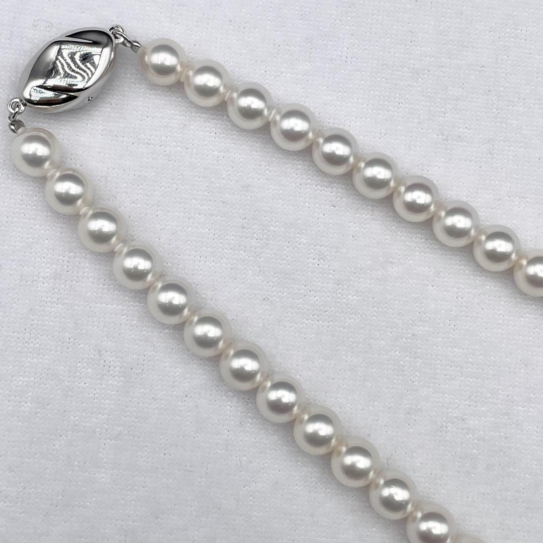 アコヤ真珠 花珠 真珠総合研究所鑑別書 約6.5-7 ネックレス Silver