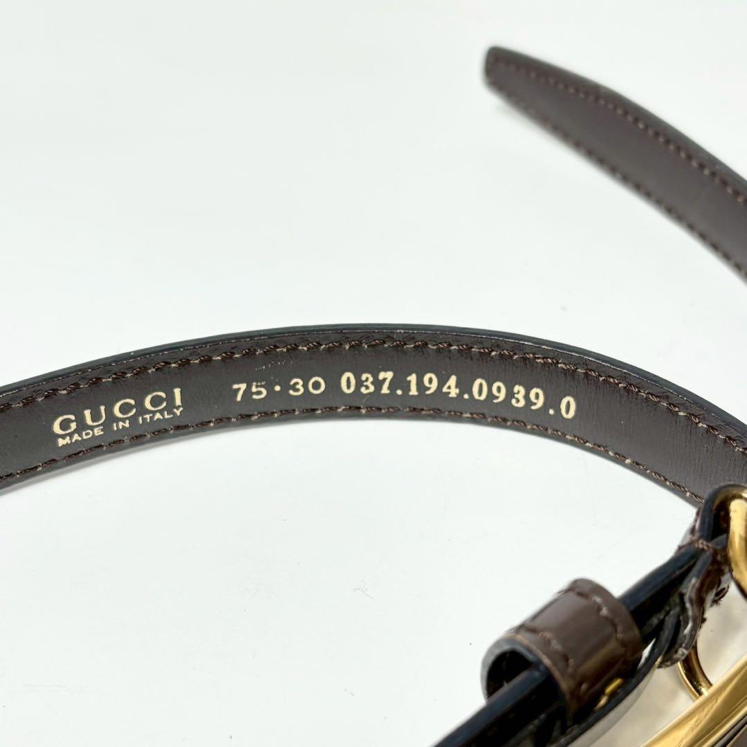 グッチ　GUCCI ブラウン　ゴールド　レディースベルト　オールドグッチ.