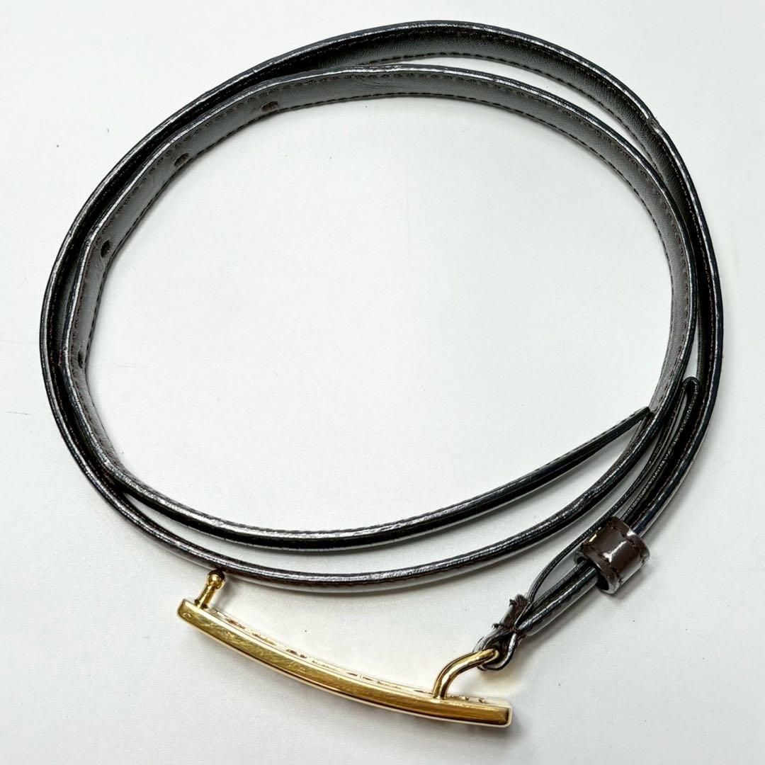 グッチ　GUCCI ブラウン　ゴールド　レディースベルト　オールドグッチ.