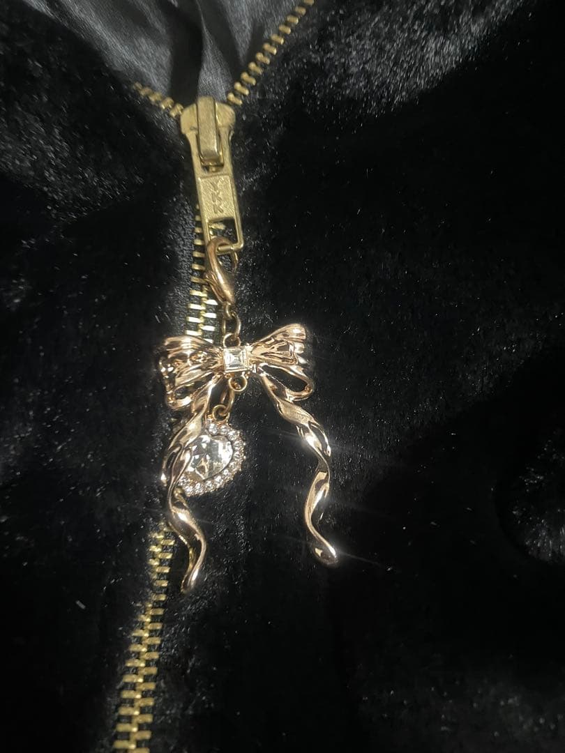 リズリサ リボンうさ耳ファーブルゾン ブラック