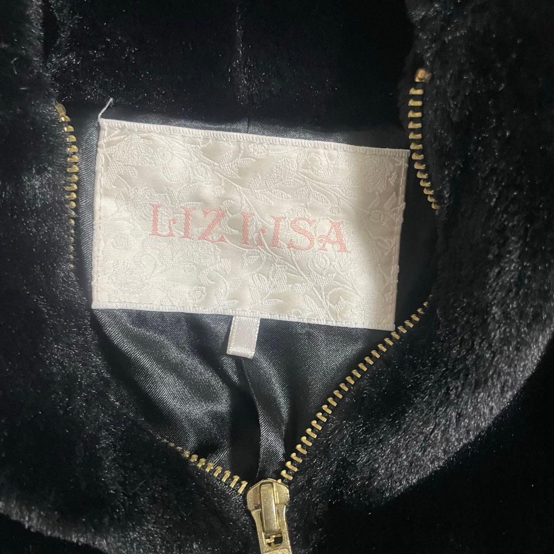 リズリサ リボンうさ耳ファーブルゾン ブラック