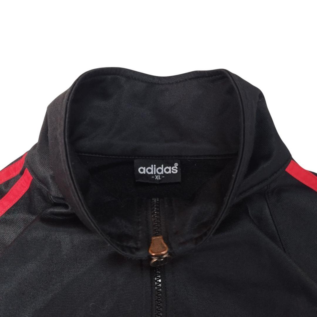 オールドアディダス 90s ジャージ ハイネック トラックジャケット 赤黒 古着