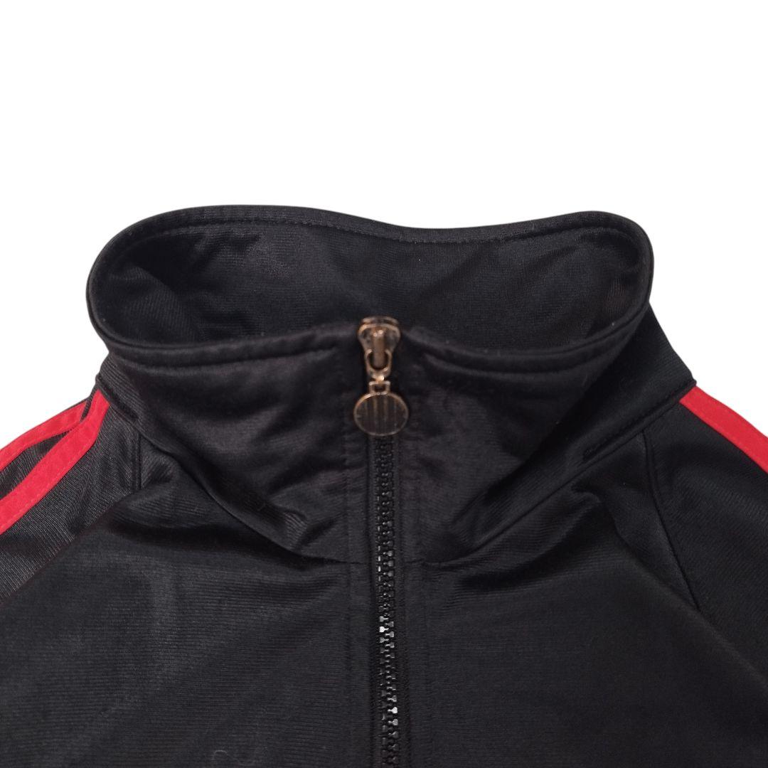 オールドアディダス 90s ジャージ ハイネック トラックジャケット 赤黒 古着