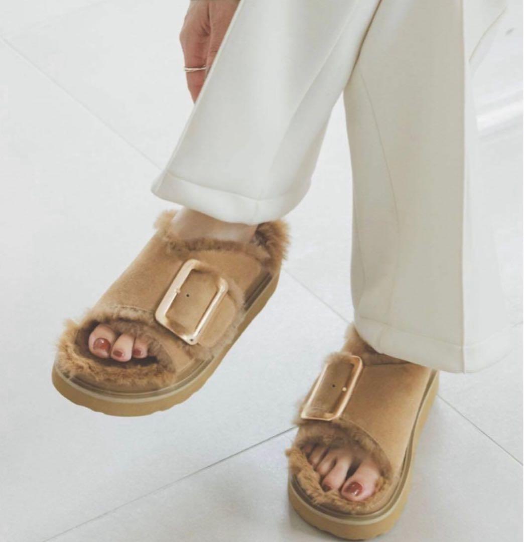 【a_you】MOHI バックル付きファーサンダル Noble