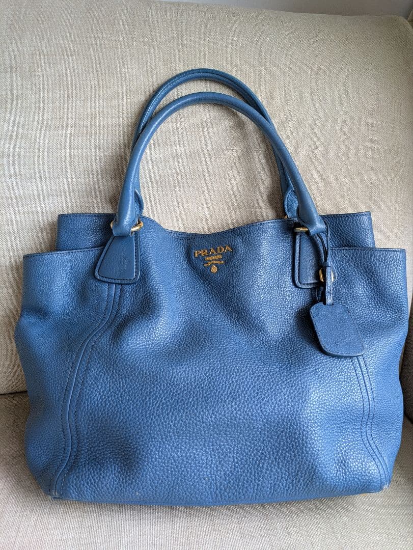 PRADA レザー 2wayバッグ ブルー