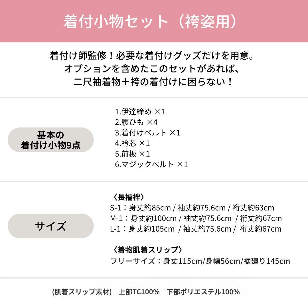 【11点SET】【卒業式袴用】着付け9点＋長襦袢＋着物肌着スリップの11点セット