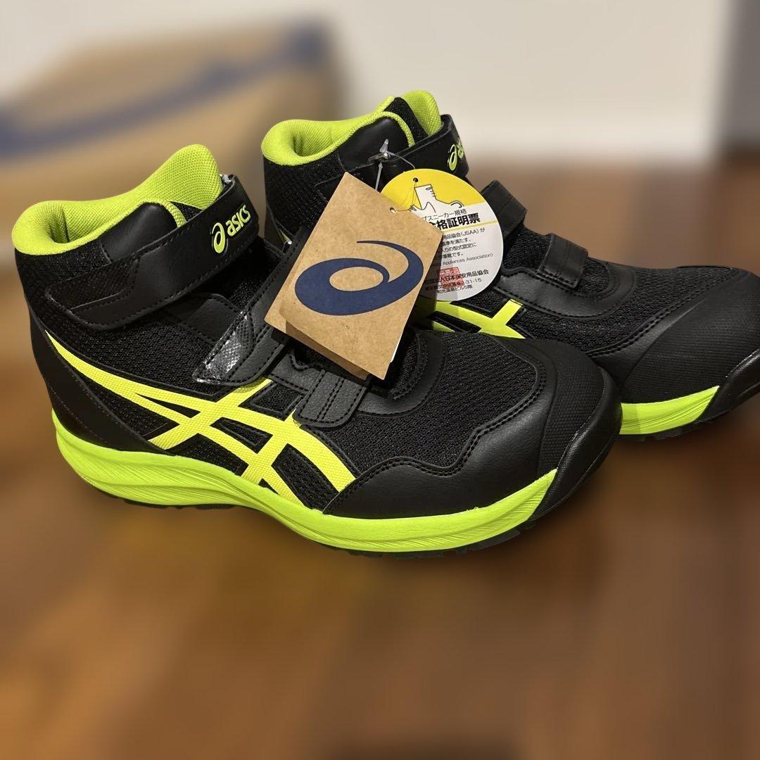 asics WINJOB CP216 ブラック/ネオンライム 27.5cm