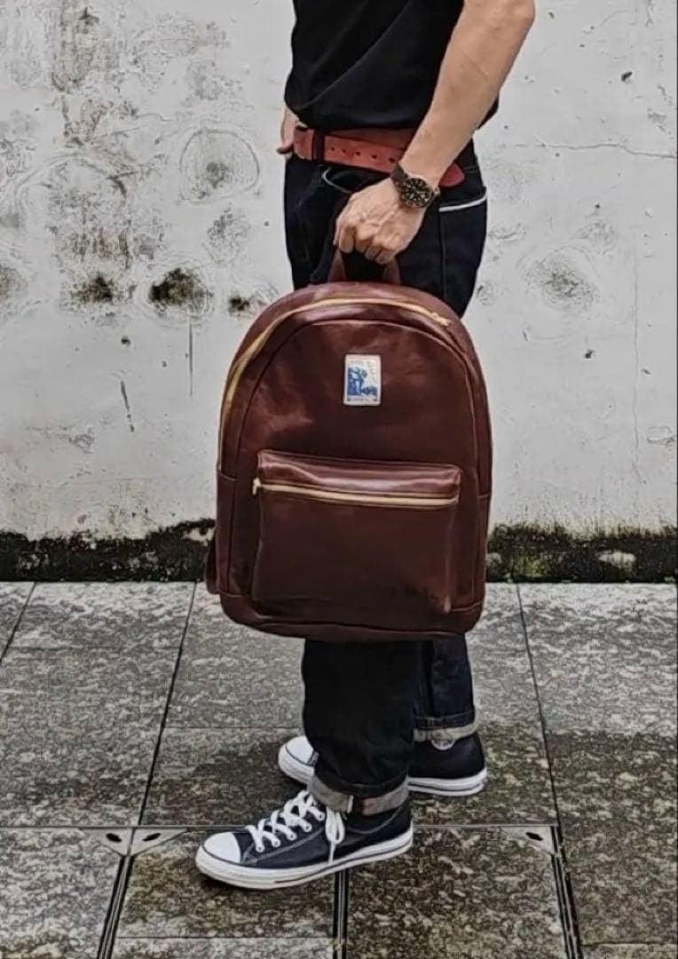 【美品】RRL ダブルアールエル レザー バックパック