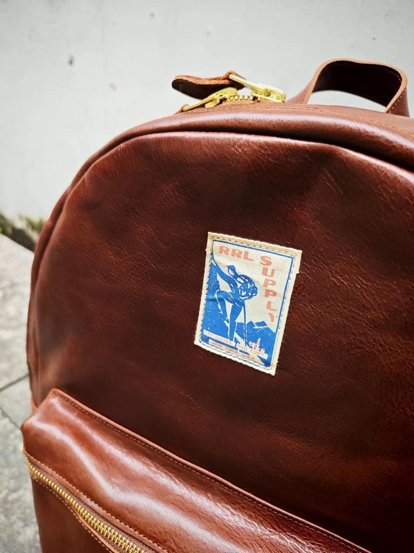 【美品】RRL ダブルアールエル レザー バックパック