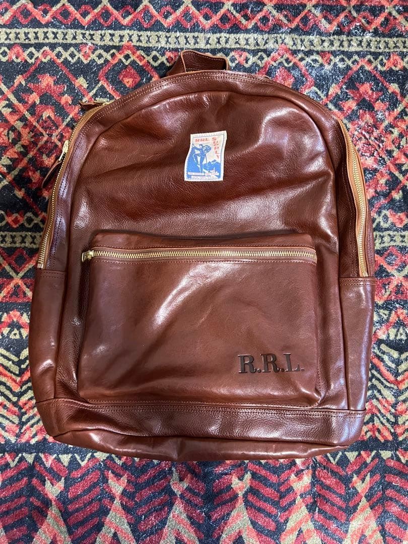 【美品】RRL ダブルアールエル レザー バックパック