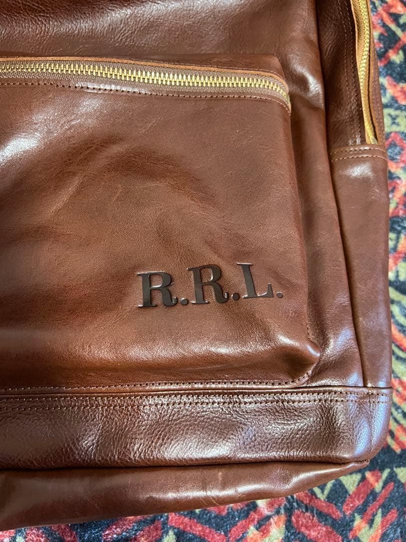 【美品】RRL ダブルアールエル レザー バックパック