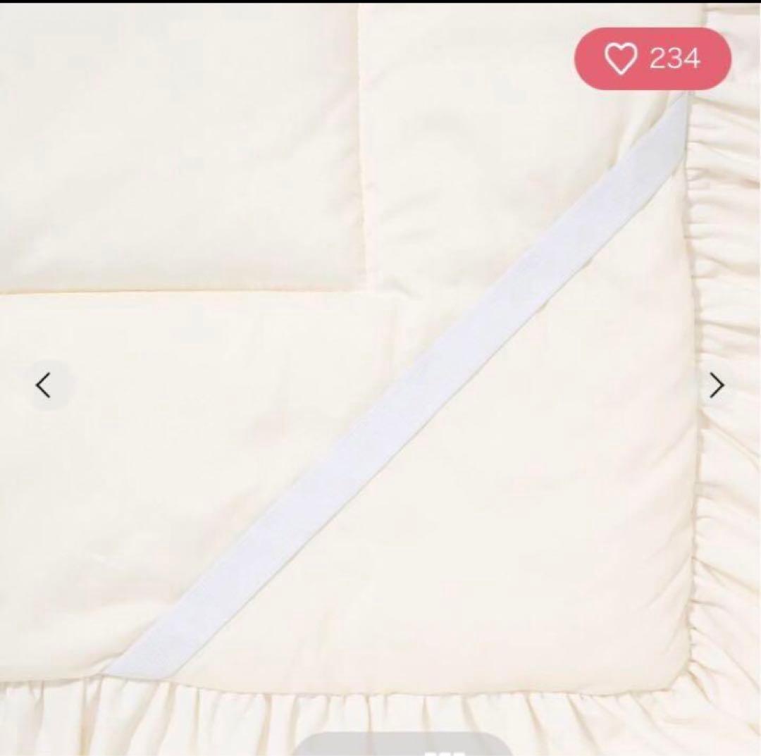 WARMY フリル ベッドパッド シングル アイボリー