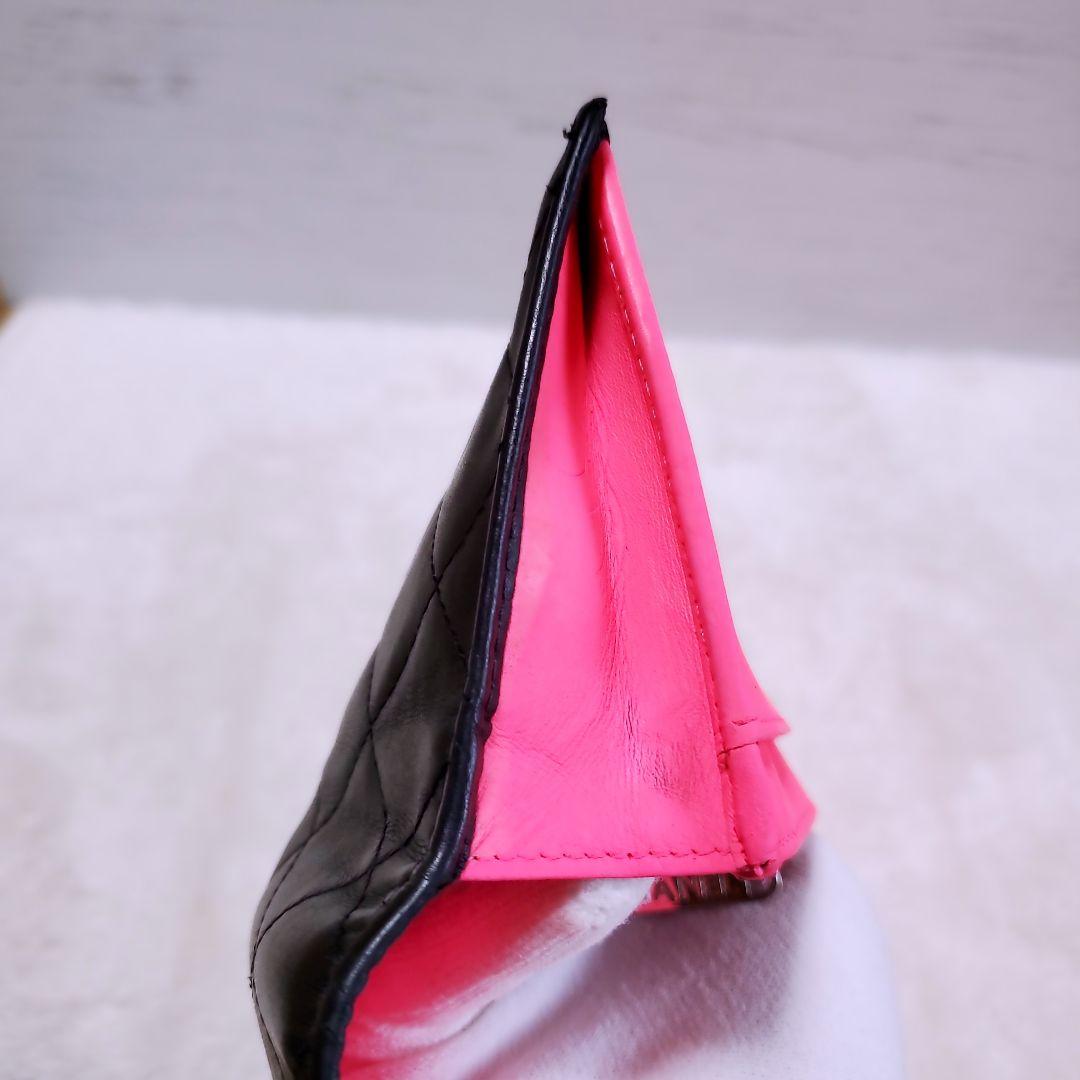 CHANEL✨ シャネル 二つ折り 財布 カンボンライン ココマーク ピンク 黒