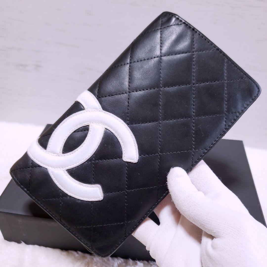 CHANEL✨ シャネル 二つ折り 財布 カンボンライン ココマーク ピンク 黒