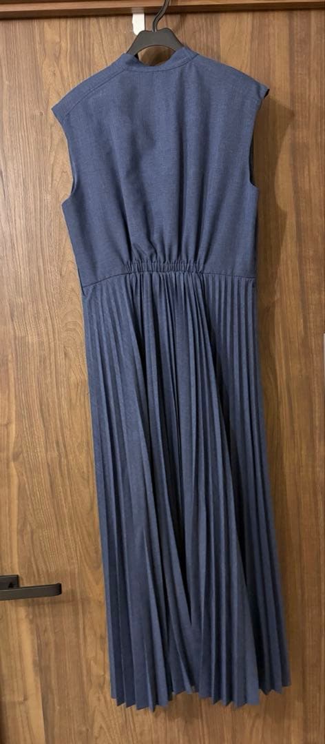 【CELFORD】ノースリーブシャツワンピース ダークブルー