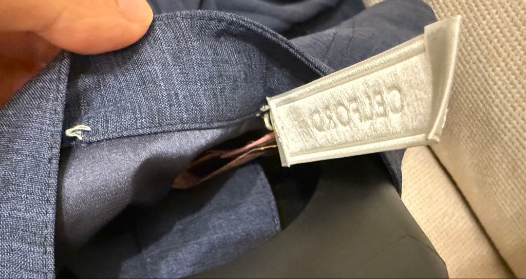 【CELFORD】ノースリーブシャツワンピース ダークブルー