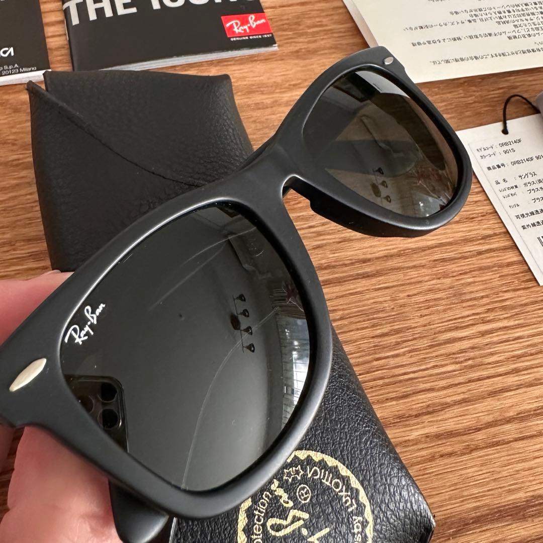 美品★レイバン　サングラス　RB2140F WAYFARER マットブラック