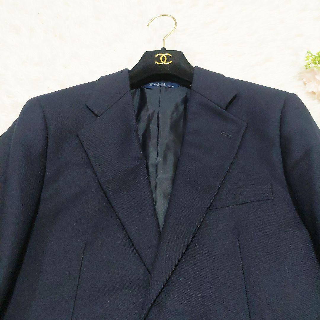 ほぼ未使用 極美品 ポロラルフローレン ウール100% 紺ブレ 金ボタン 2B