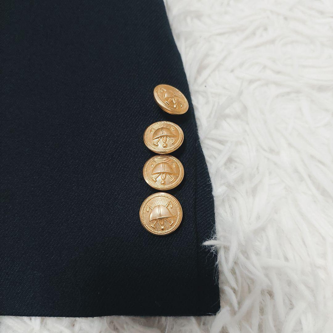 ほぼ未使用 極美品 ポロラルフローレン ウール100% 紺ブレ 金ボタン 2B