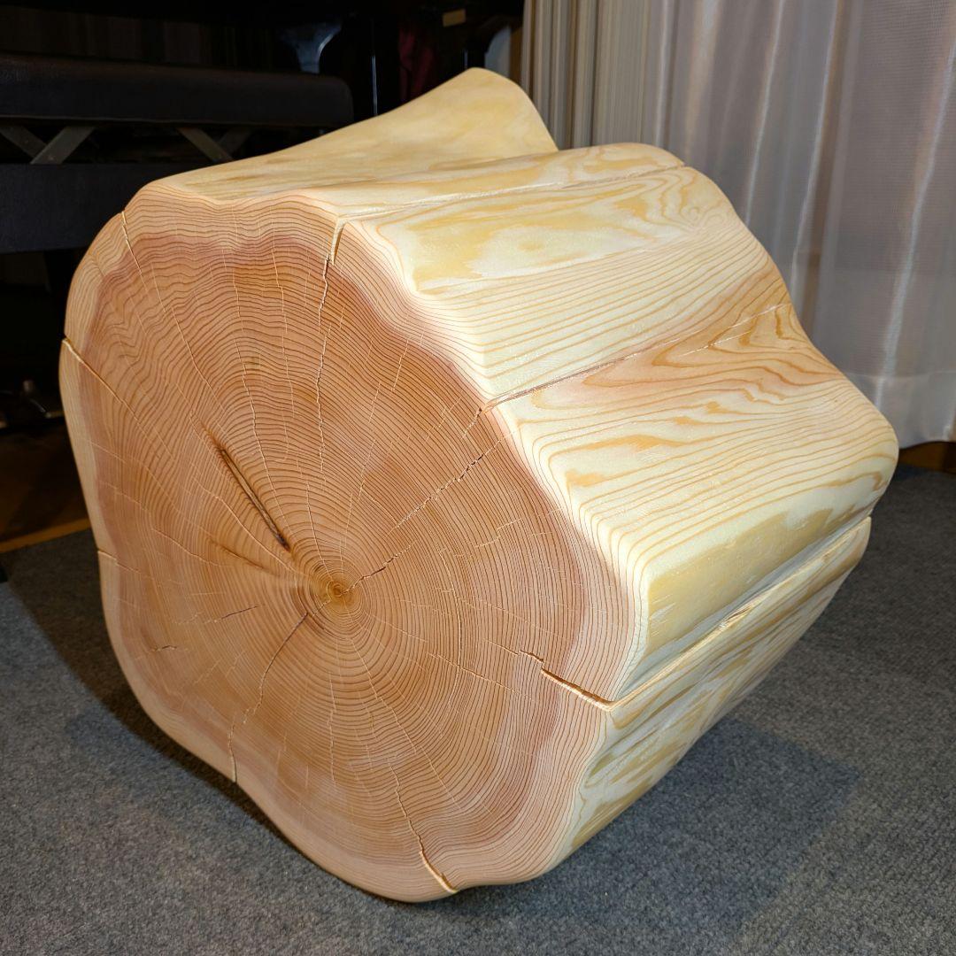 天然椹　サワラ　大型　切り株　丸太　椅子　スツール　テーブル　高さ約30㎝
