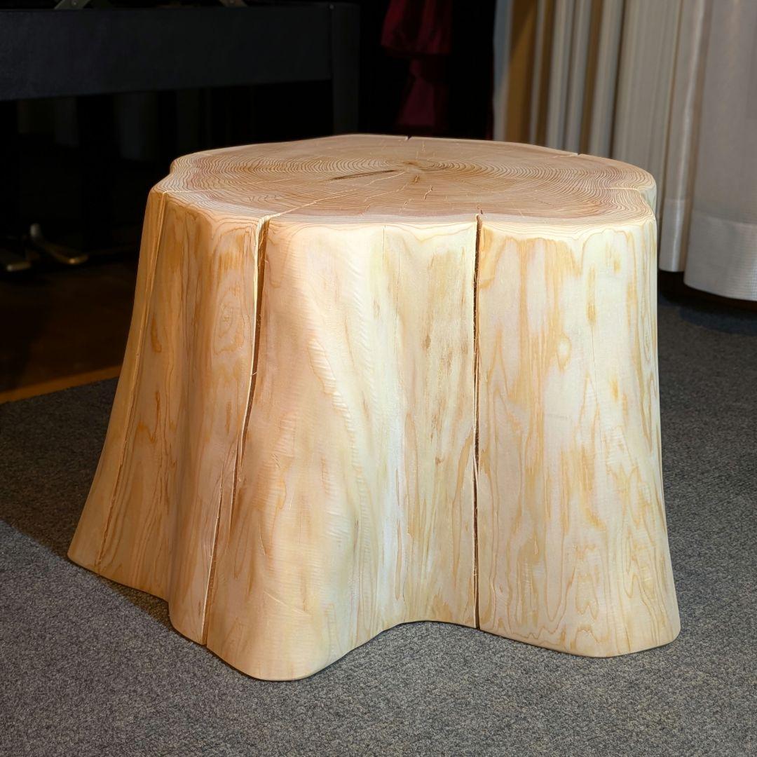 天然椹　サワラ　大型　切り株　丸太　椅子　スツール　テーブル　高さ約30㎝