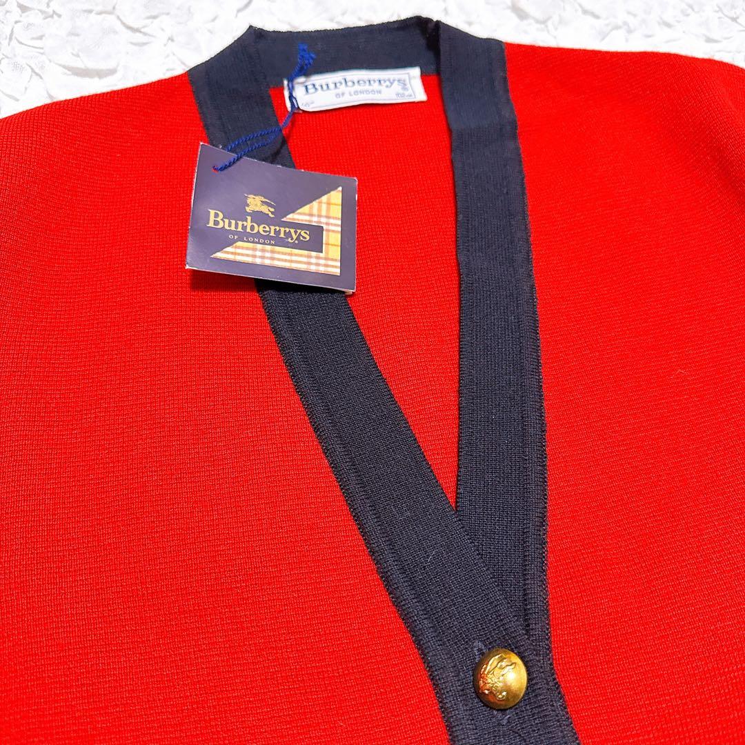 Burberrys旧タグカーディガン 赤 金ボタン ホースマーク ８０年代