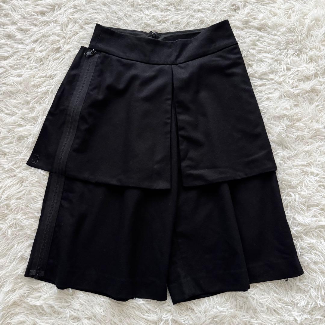 【ワイスリー】ヨウジヤマモト アディダス ハーフパンツ バックジップ S 黒