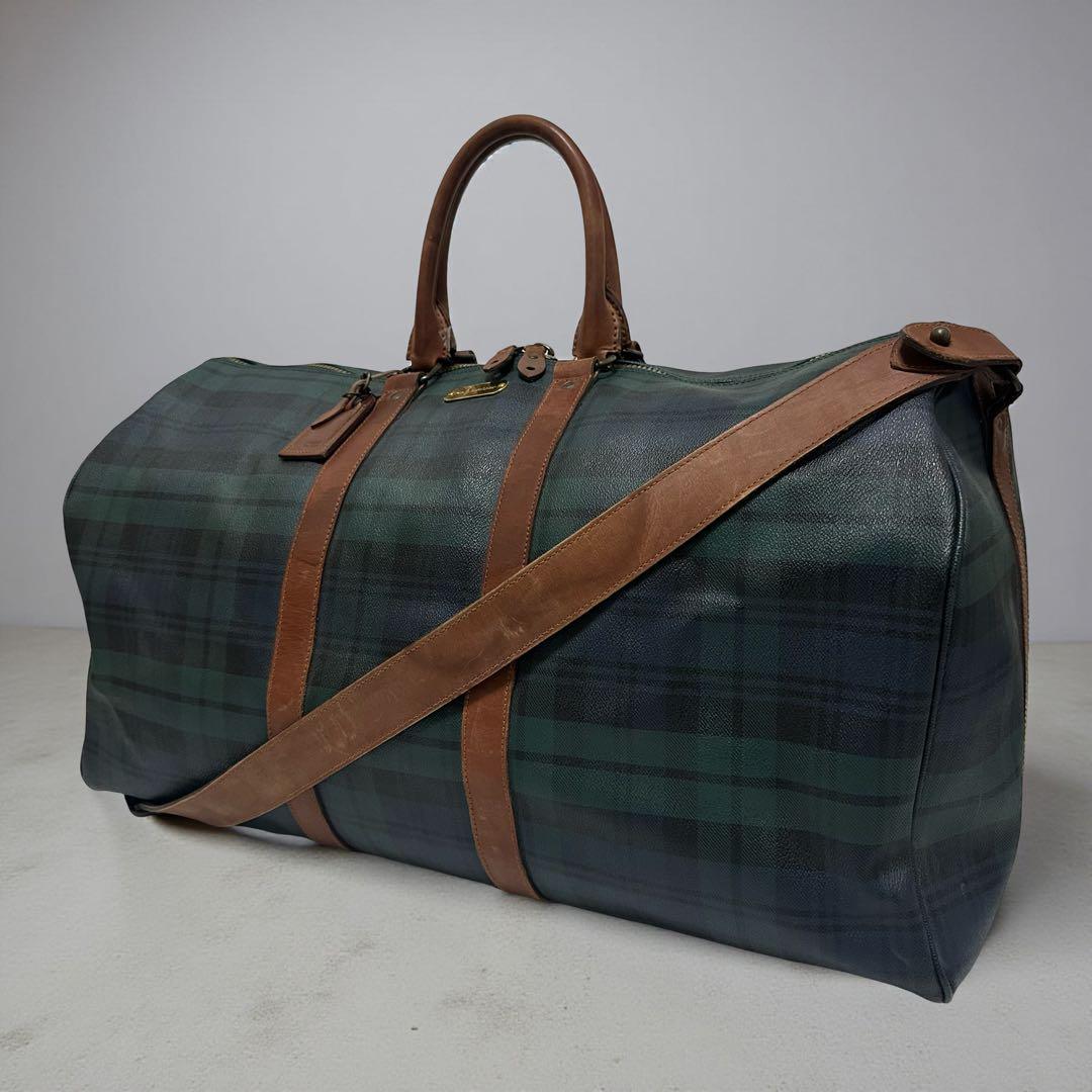 き*ろ様 ラルフローレン レザーPVC 2way ブラックウォッチ 大容量ボスト