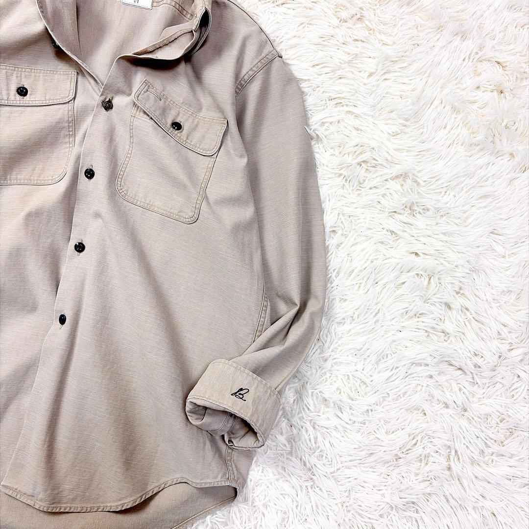 マディソンブルー　コットン　ハンプトンシャツ　ロゴ刺繍　ロゴボタン