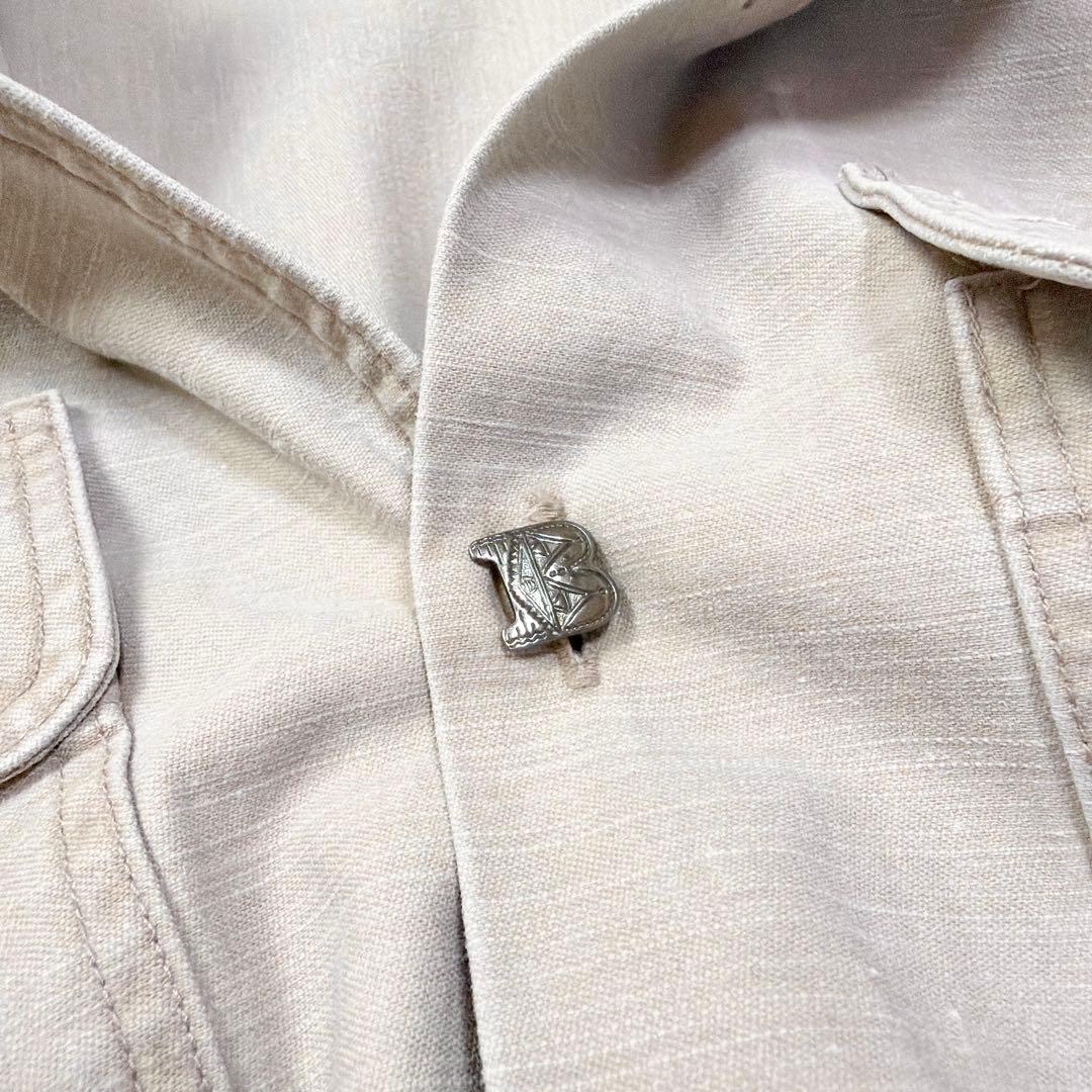 マディソンブルー　コットン　ハンプトンシャツ　ロゴ刺繍　ロゴボタン