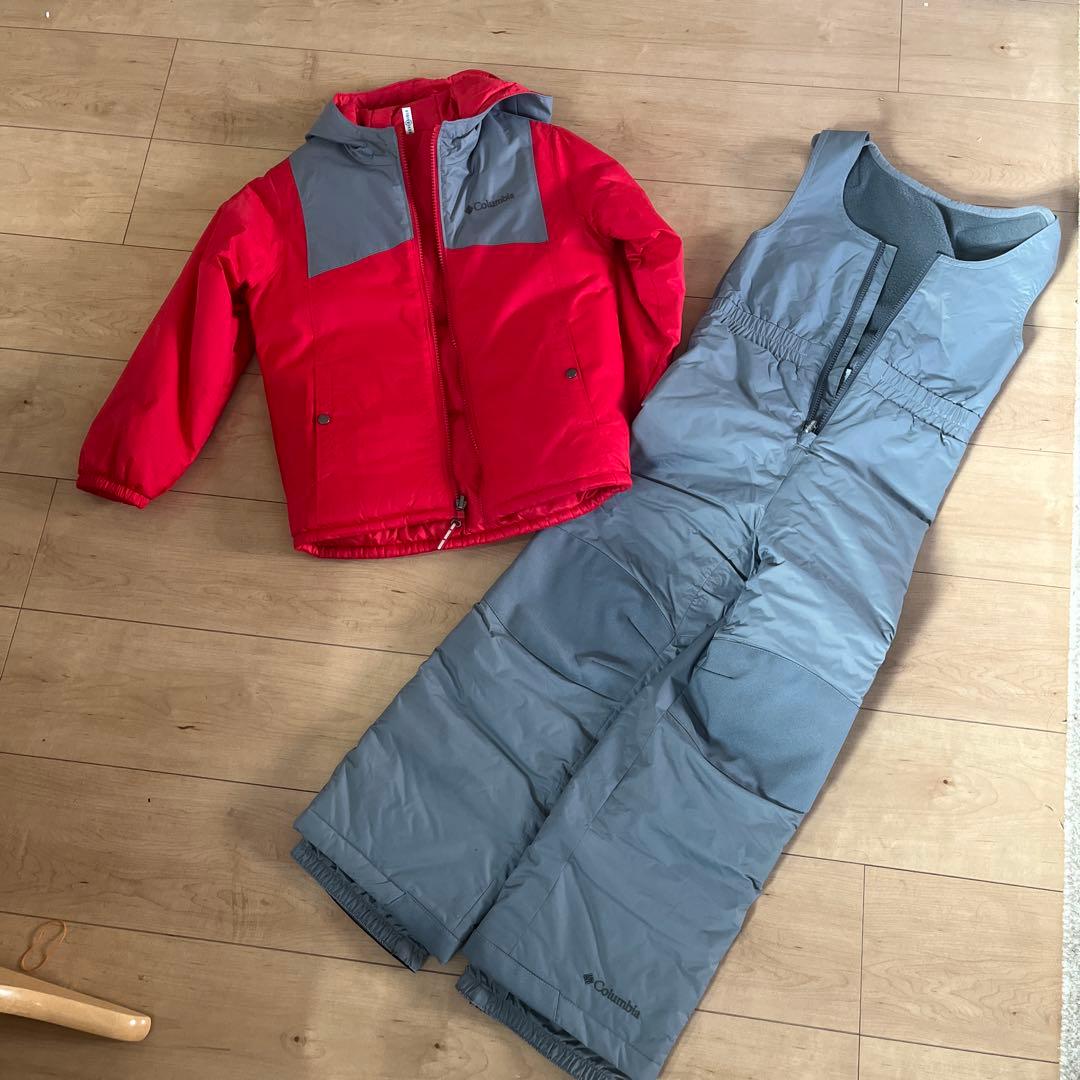 Columbia 子ども用スキーウェア 赤/グレー　xs