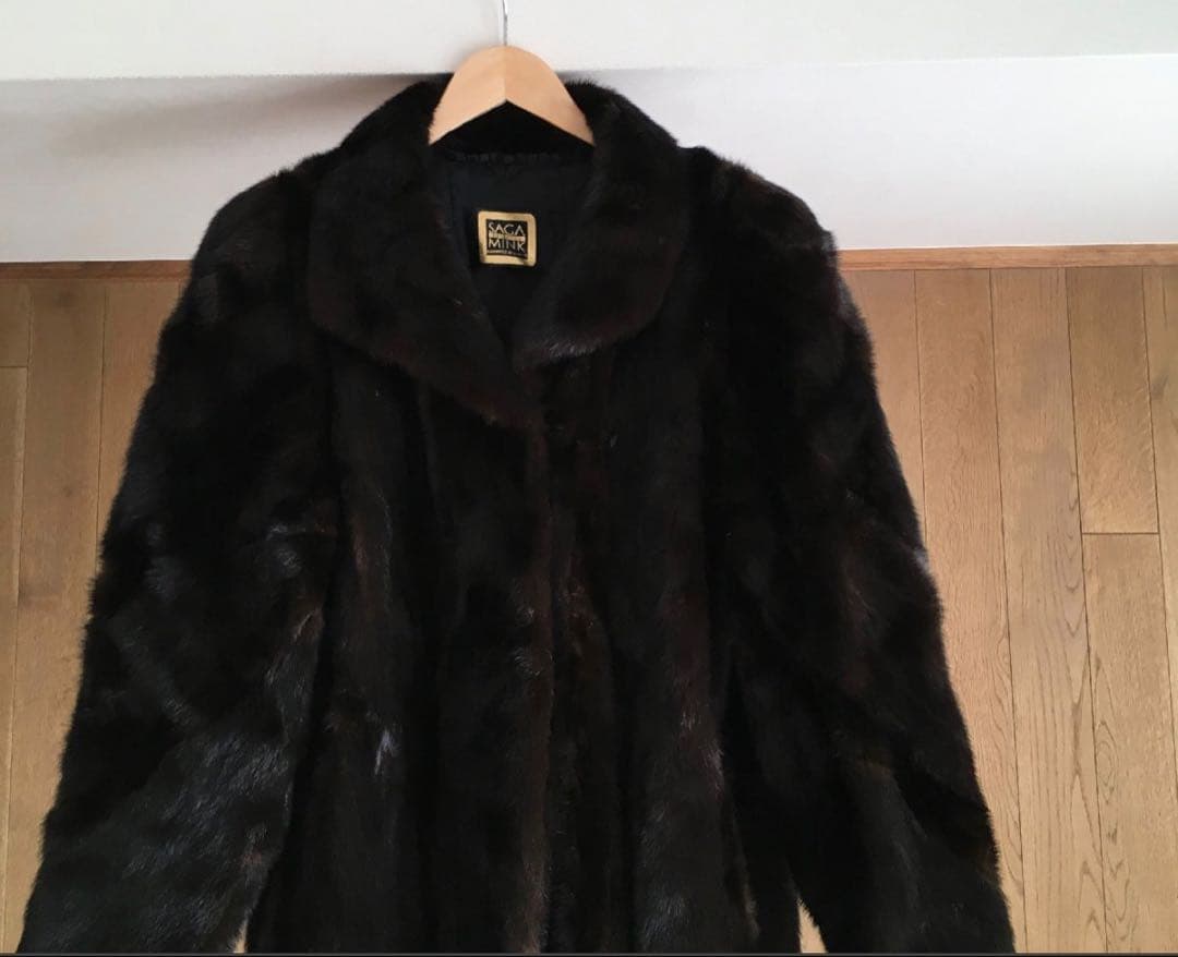 美品 SAGA MINK サガミンク ロング　ミンク 柔らか　 金タグ　 コート