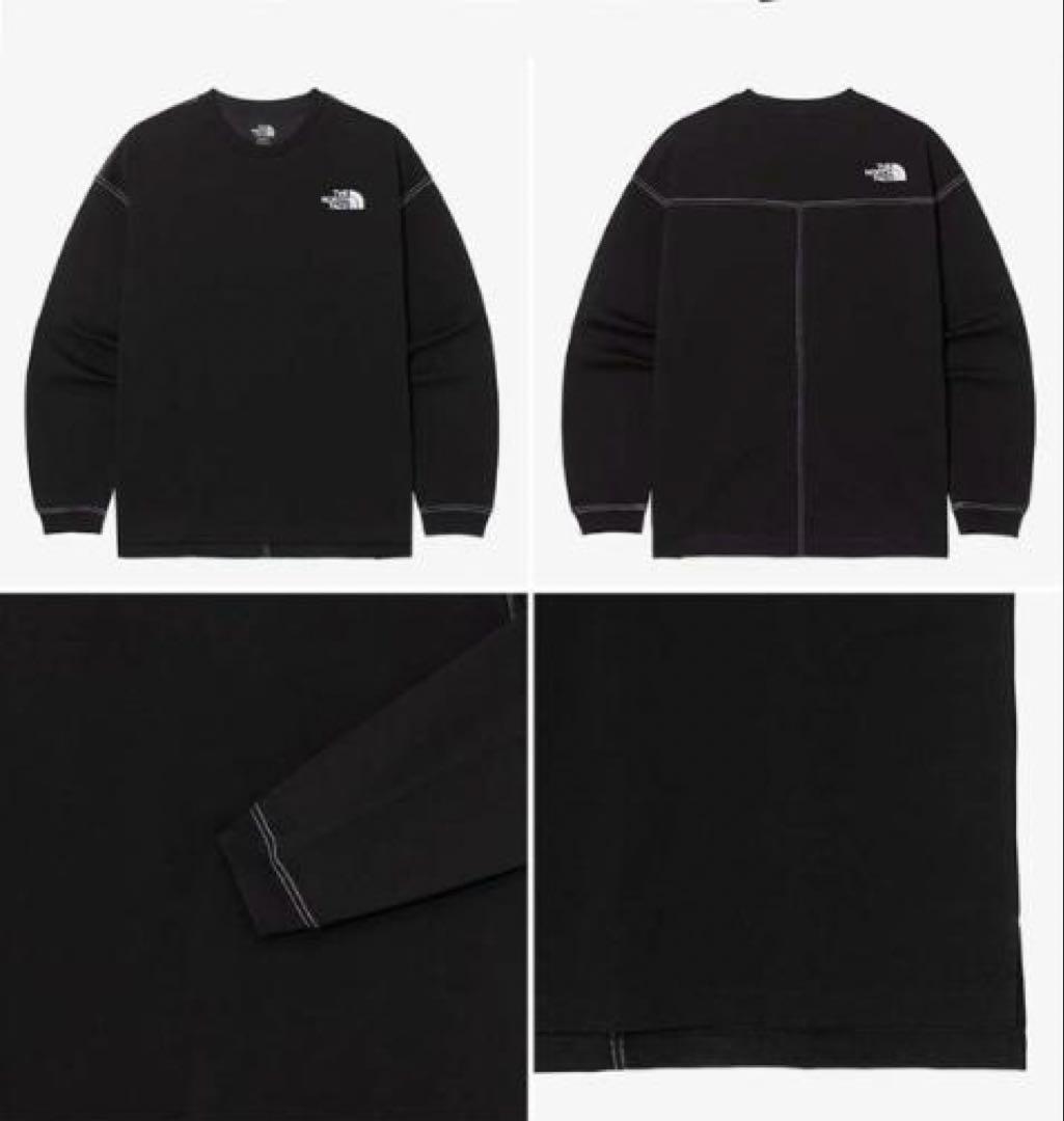 韓国　ノースフェイス M ルーズフィット　長袖Tシャツ　新品　国内未入荷　黒