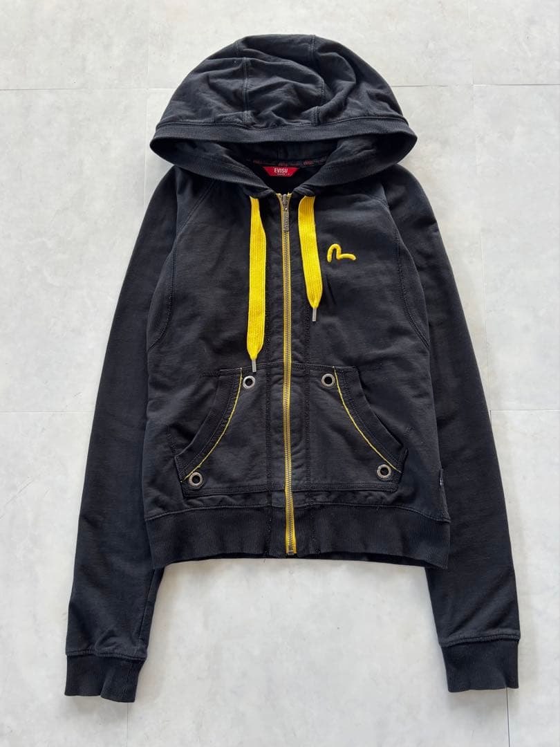トップス EVISU Yellow Seagull Logo Zip Hoodie