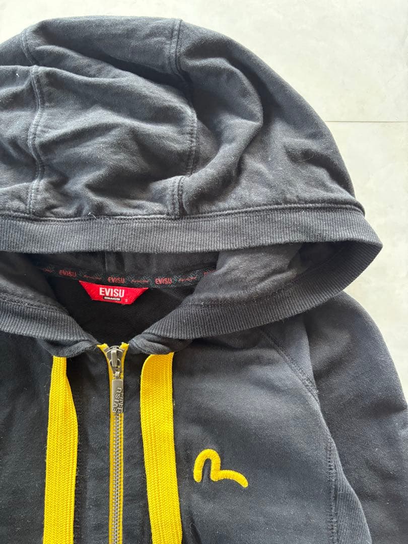 トップス EVISU Yellow Seagull Logo Zip Hoodie