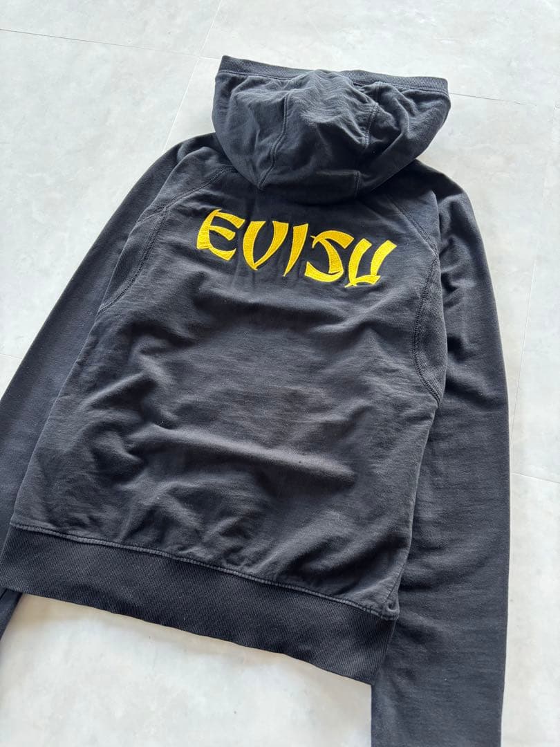 トップス EVISU Yellow Seagull Logo Zip Hoodie