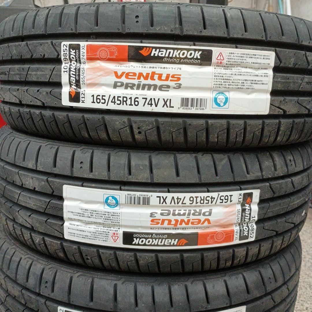 【新品】165/45R16 ハンコック夏タイヤ付 16インチアルミ 軽自動車用