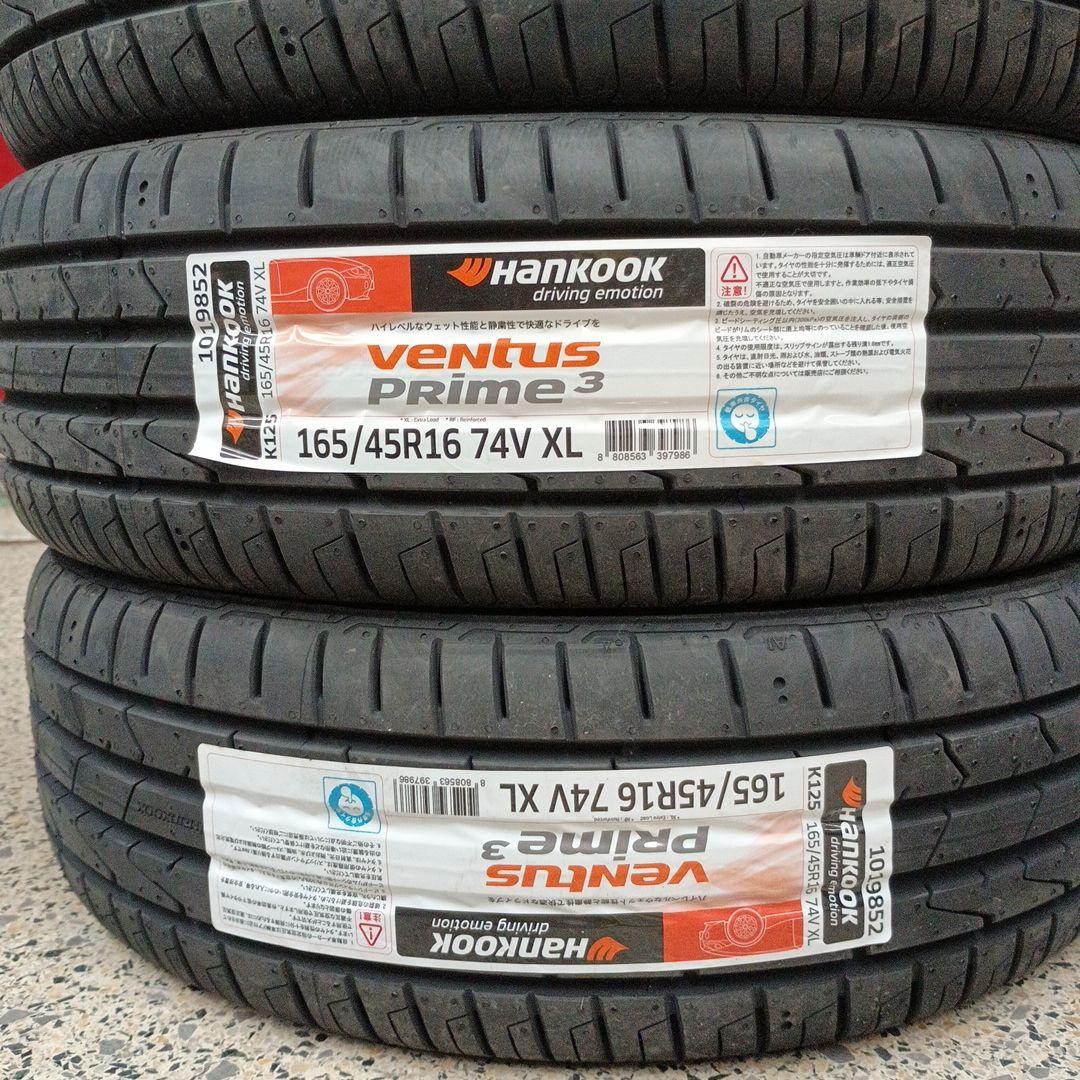 【新品】165/45R16 ハンコック夏タイヤ付 16インチアルミ 軽自動車用