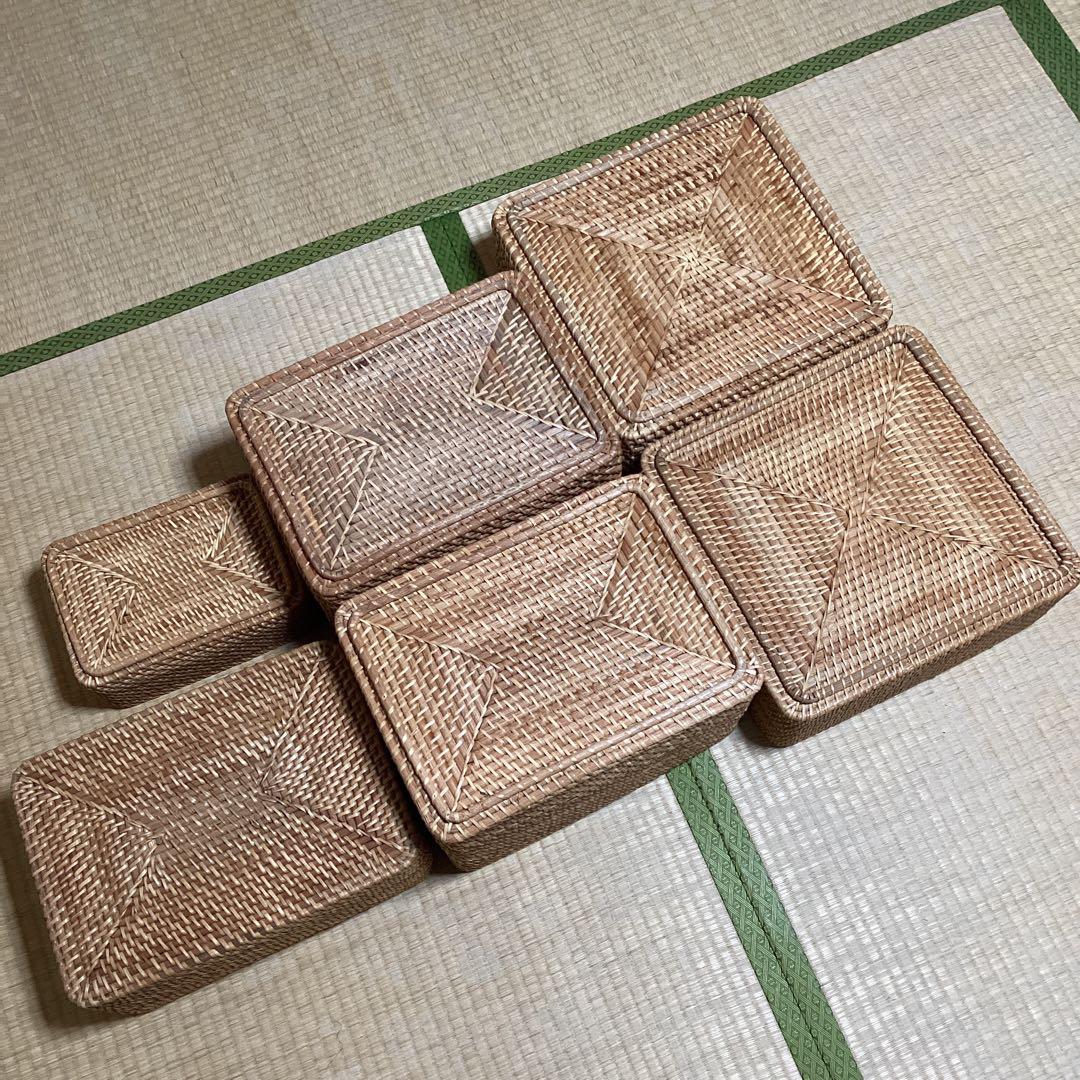 無印良品　重なるラタン　6個セット　まとめ売り