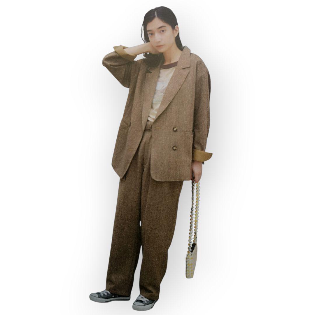 《MEDE19F》ウール混　ツイードダブルジャケットとパンツセット