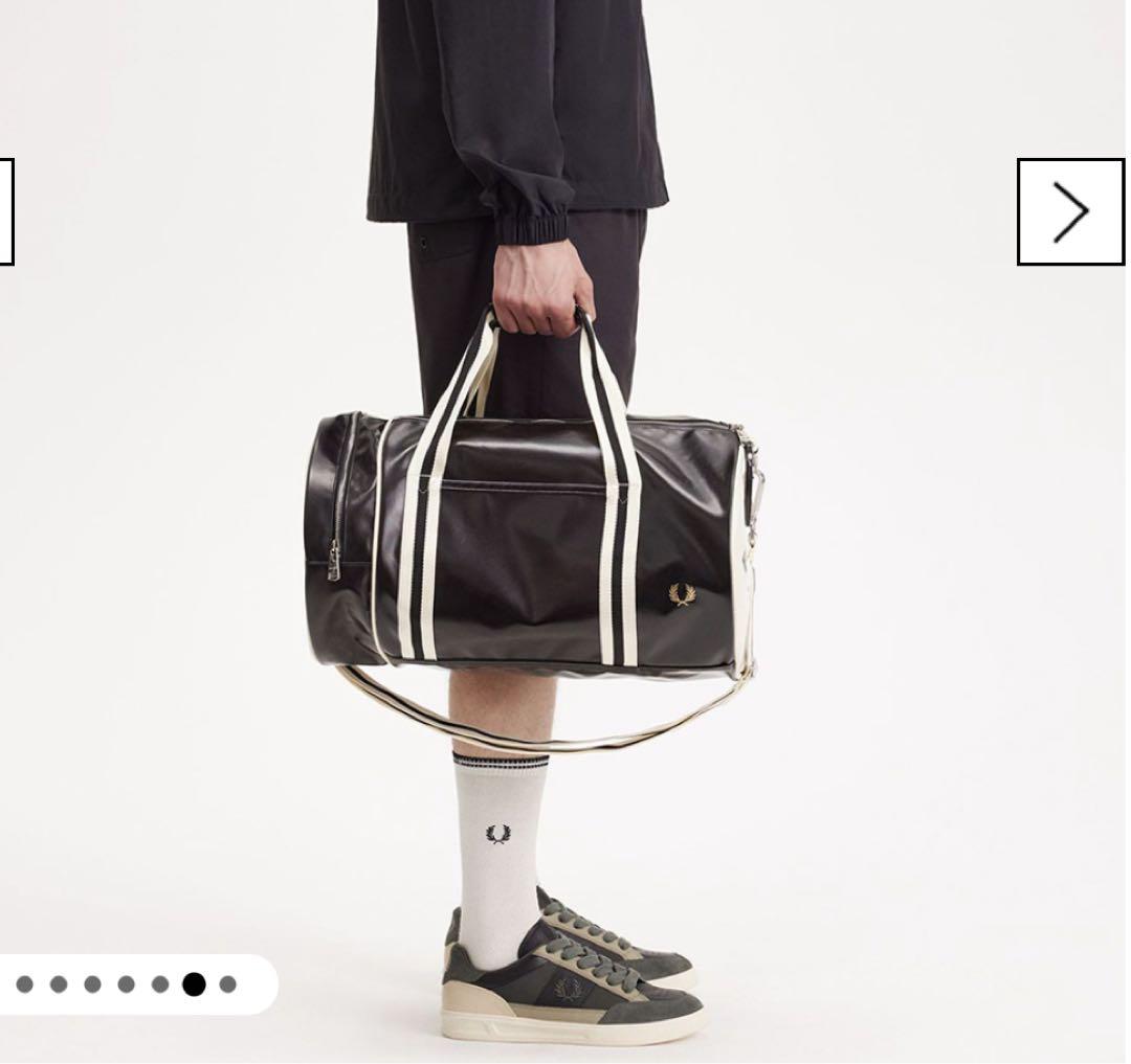 【完売・美品・FRED PERRY】フレッドペリー ドラムバッグ／ボストンバッグ