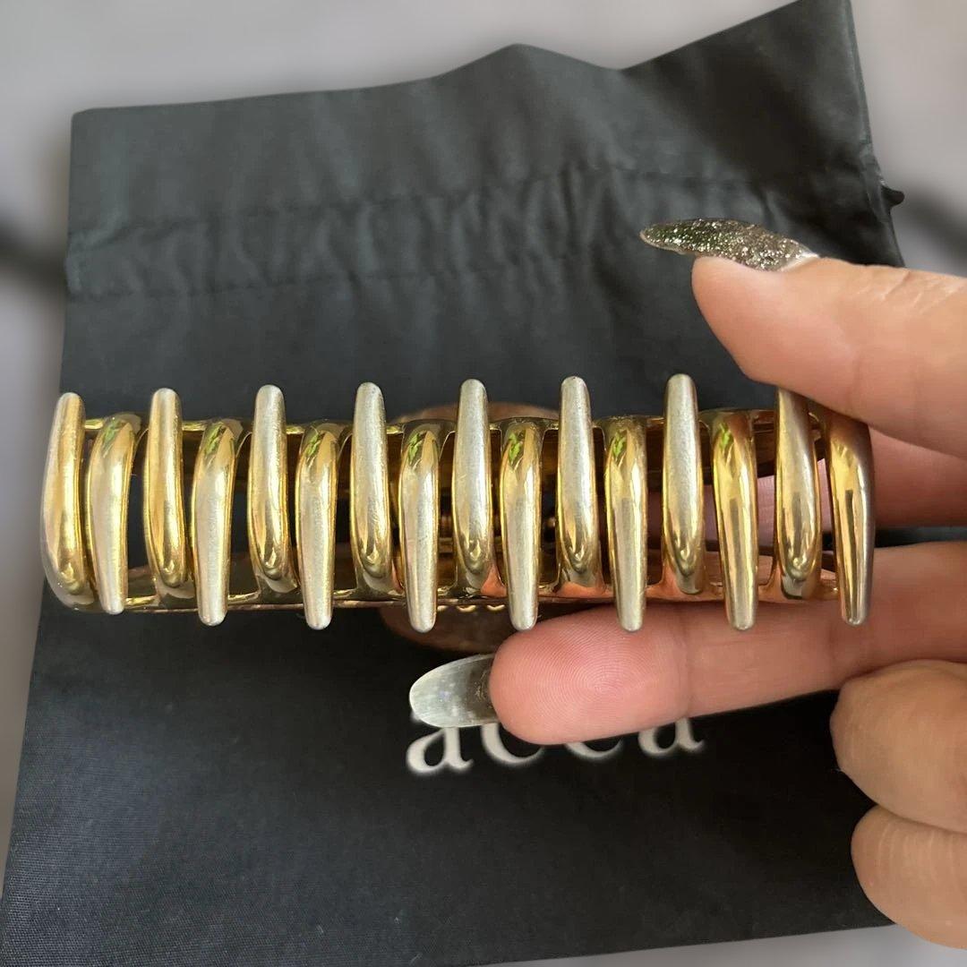 と*ん様 秋冬ブラウン！acca ヘアクリップ Lサイズ⭐︎マーブルにゴールドチ