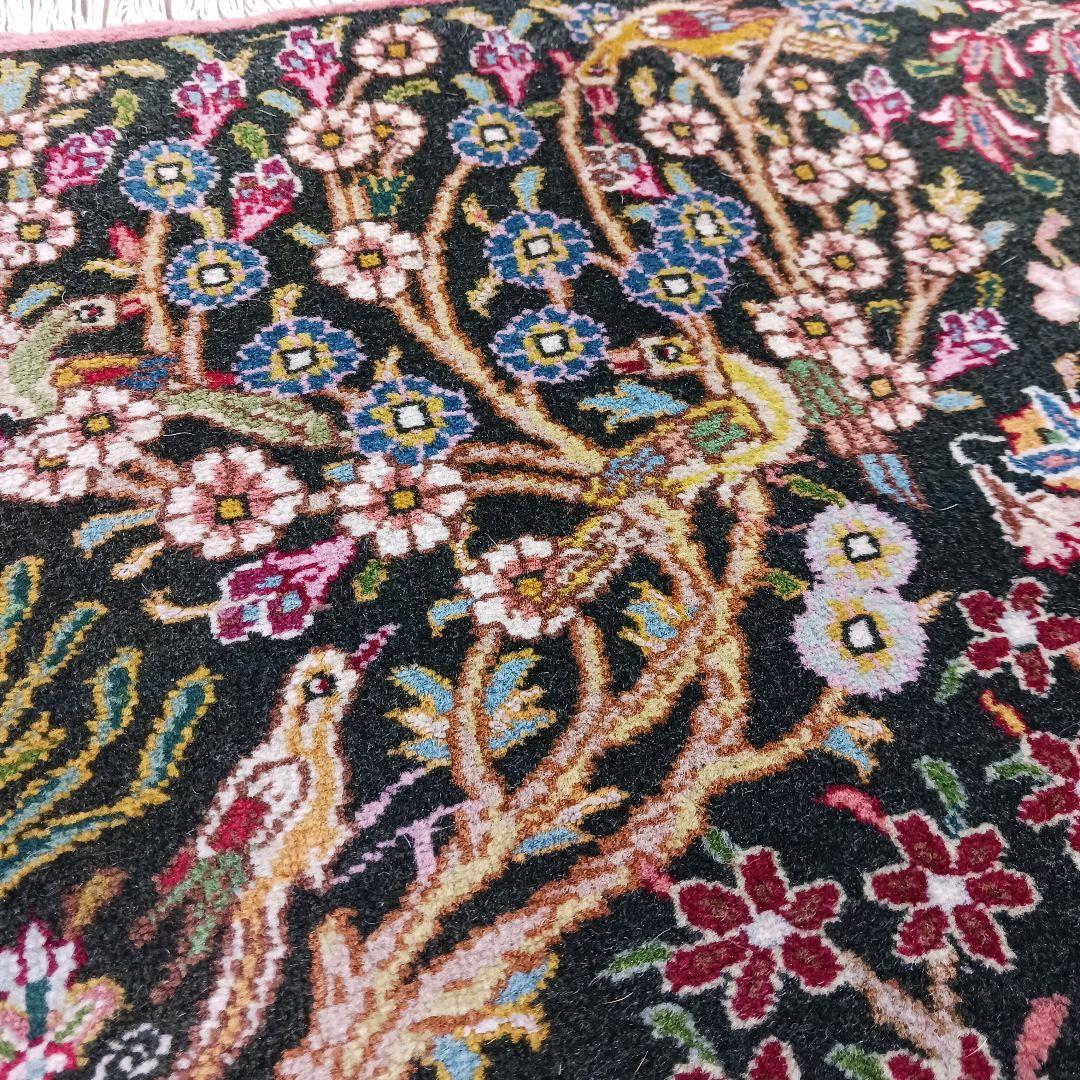 Y3345 ペルシャ絨毯 タブリーズ産 ウール 手織り 生命の樹