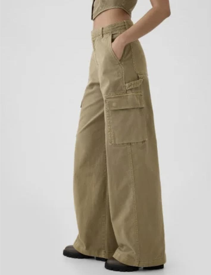 ローライズ バギー カーキ GAP ギャップ パンツ カーゴパンツ レディース