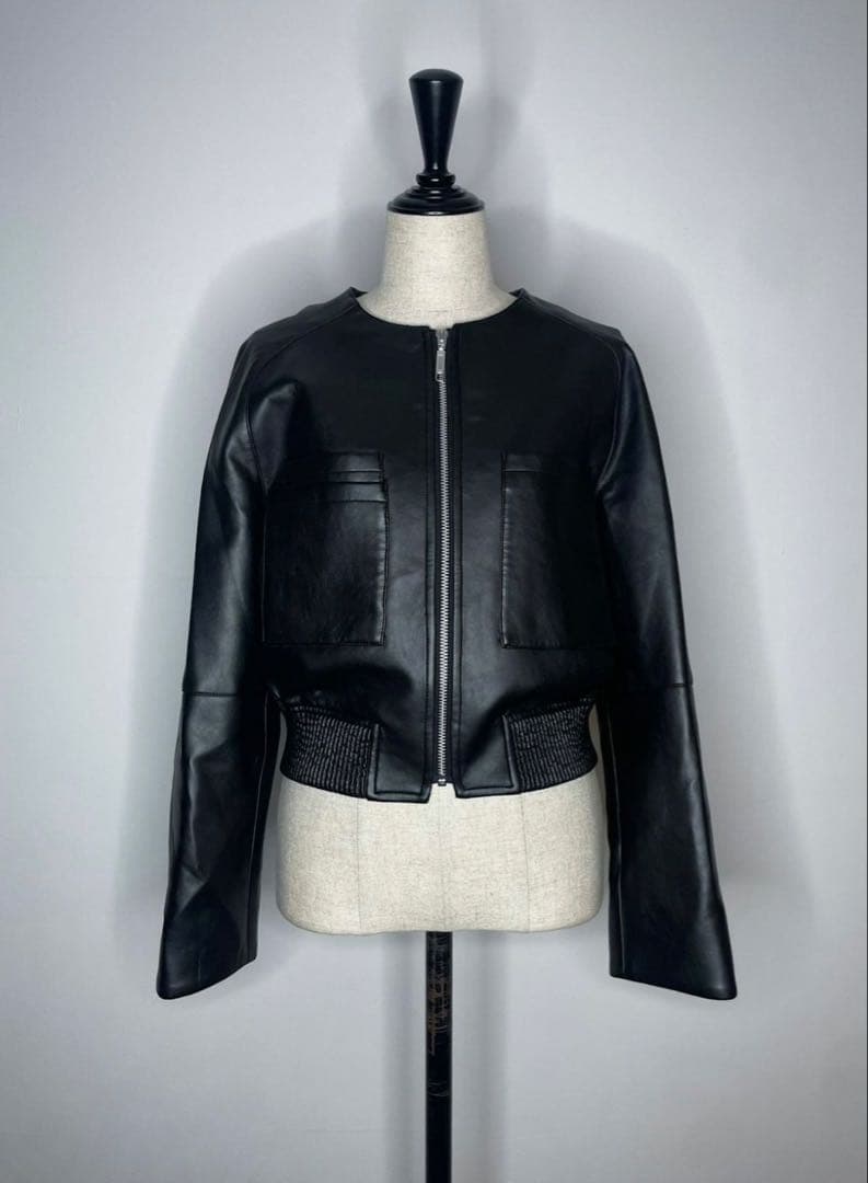 ❤︎♡Shéller ノーカラーライダースジャケット