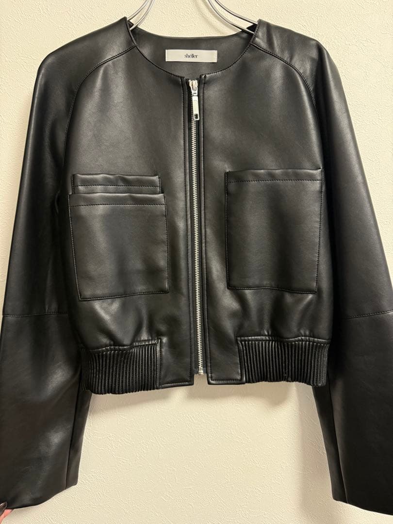 ❤︎♡Shéller ノーカラーライダースジャケット
