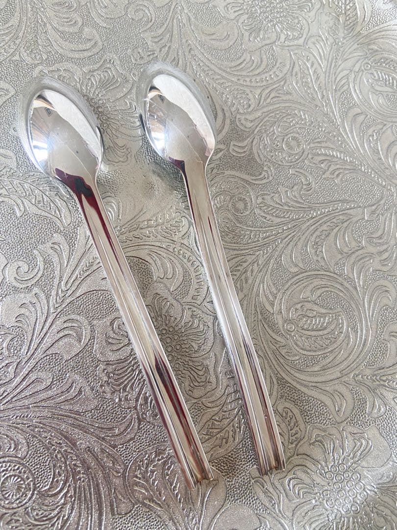 エルメス　Hデザイン　スプーン　シルバープレート　2本セット14センチ