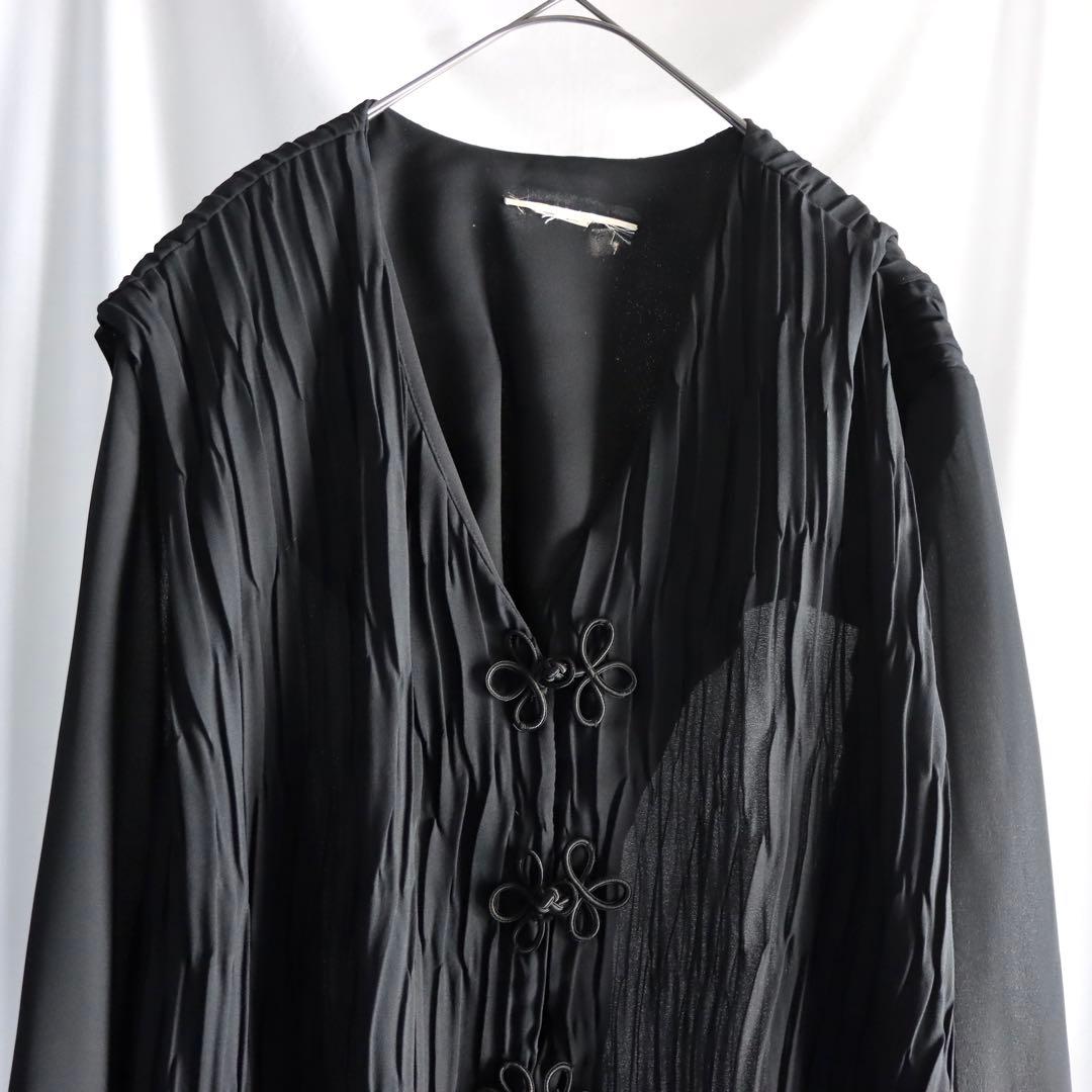 90s archive プリーツ チャイナジャケット 黒色 モード ブラック